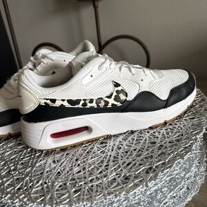 Nike Women’s White Black Leopard-Print Swoosh Sneakers